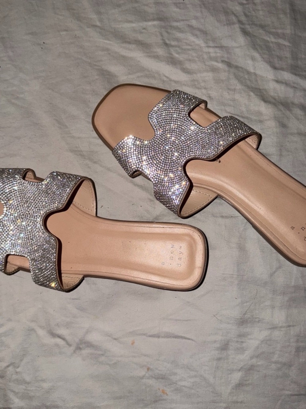 Target Nude Rhinestone Slide Sandals - Picture 2 of 2